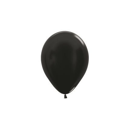 Ballons Metallic Schwarz 12cm 50Stk