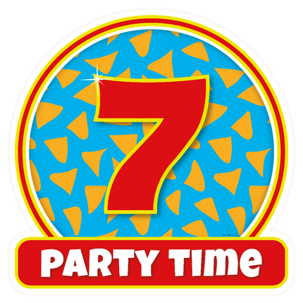 Türschild 7 Jahre Bunt 50cm