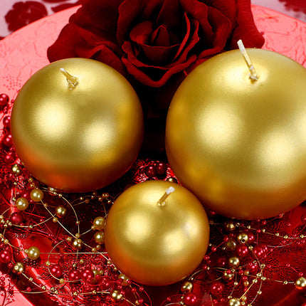 Globuskerzen Gold Metallic 8cm 6 Stk.