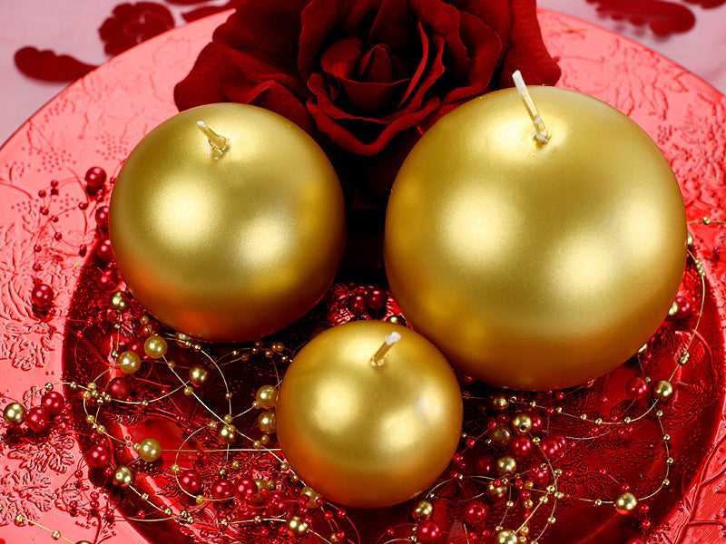 Globuskerzen Gold Metallic 8cm 6 Stk.
