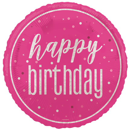Happy Birthday Helium Ballon Rosa Leer 45cm