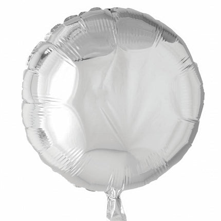 Helium Ballon Rund Silber 46cm Leer