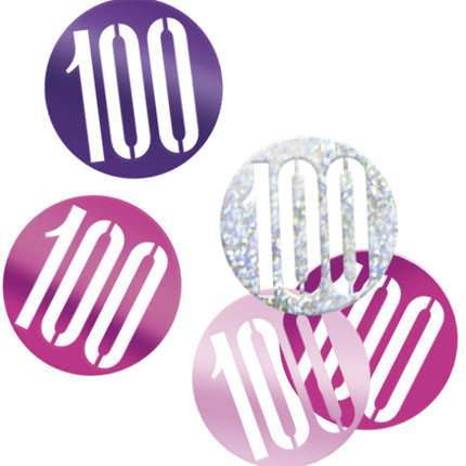 Tischkonfetti 100 Jahre Rosa 14gr
