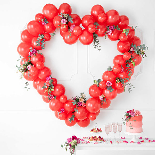 Ballonschleife Herz Rot 5 Stück