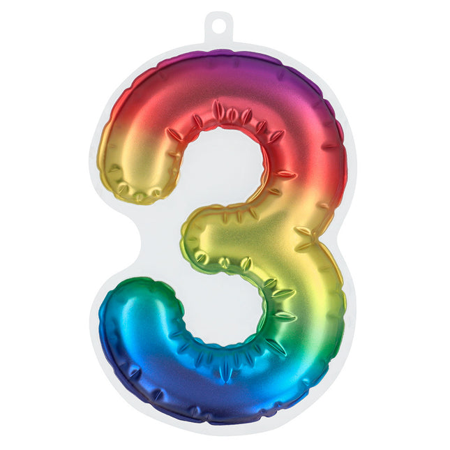Regenbogen 3 Jahre Aufkleber Folienballon 20cm