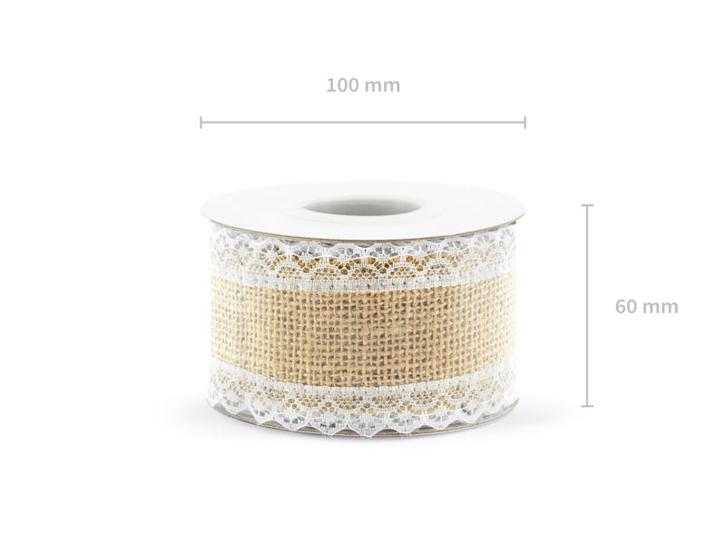 Burlap Ribbon Lace 5cm 5m