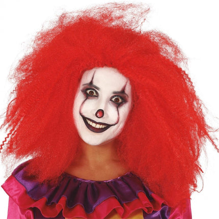 Clown Perücke Afro Rot