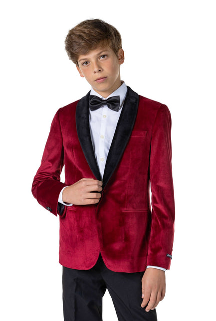 Bordeauxroter Samtblazer Junge Teen <tc>OppoSuits</tc>