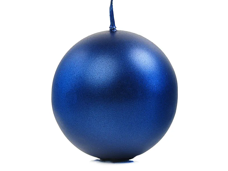 Kugelkerzen Blau Metallic 8cm 6Stk