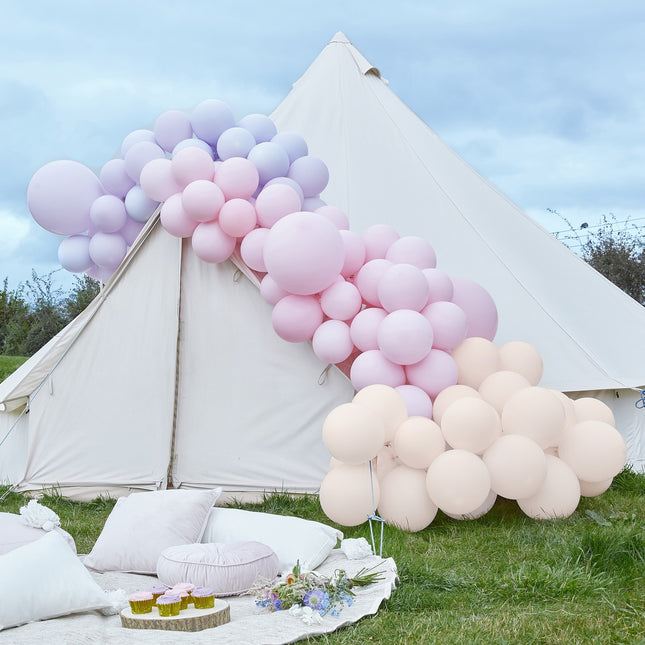 Lila Rosa Ballonbogen XL DIY Set