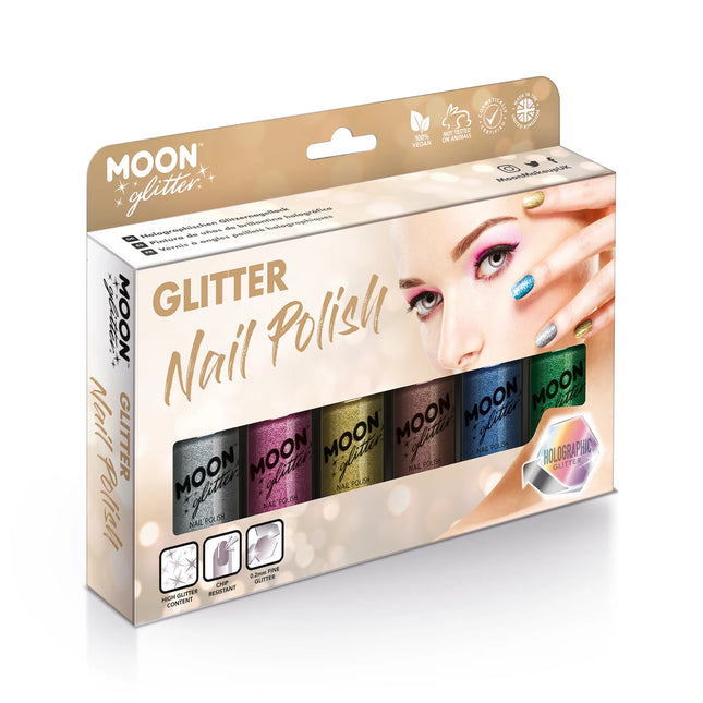 Moon Glitter Holographic Nagellack Blau 14ml