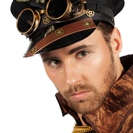 Mütze Steampunk mit Schutzbrille