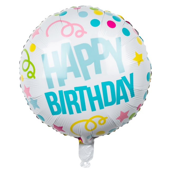Happy Birthday Helium Ballon Konfetti 45cm leer