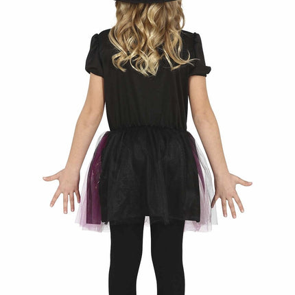 Hexe Halloween Kostüm Mädchen Schwarz Lila