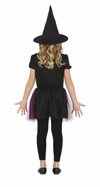 Hexe Halloween Kostüm Mädchen Schwarz Lila