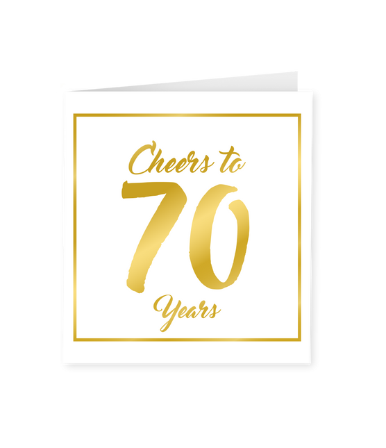 Karte 70 Jahre Gold Weiß 15cm