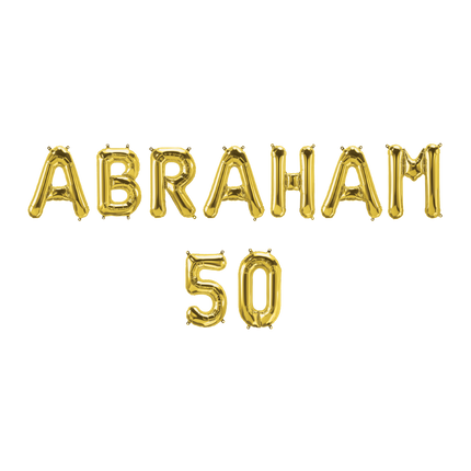 Gold Ballons Set 50 Jahre Abraham 1.9m
