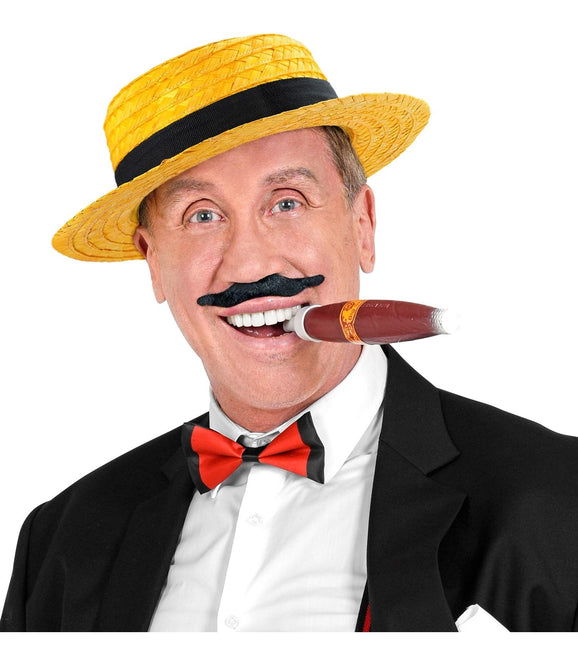 Gelber Hut mit schwarzem Band