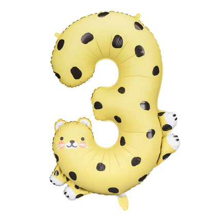 Heliumballon 3 Jahre Gepard Leer 75cm