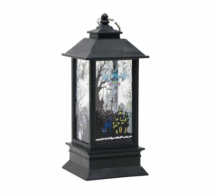 Schwarze Halloween Laterne mit Licht 12,5cm