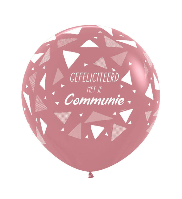 Ballons Herzlichen Glückwunsch zur Kommunion Dreiecke Rosenholz 61cm 3tlg