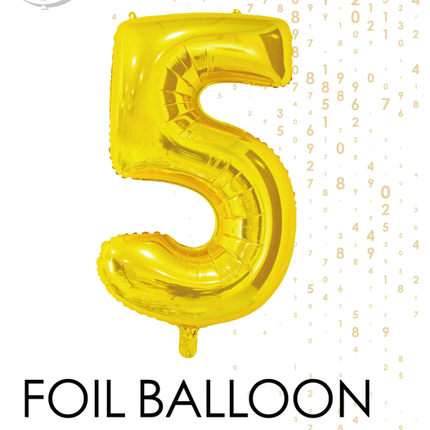 Folienballon Figur 5 Gold 66cm
