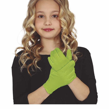 Limettengrüne Handschuhe Kind 17cm