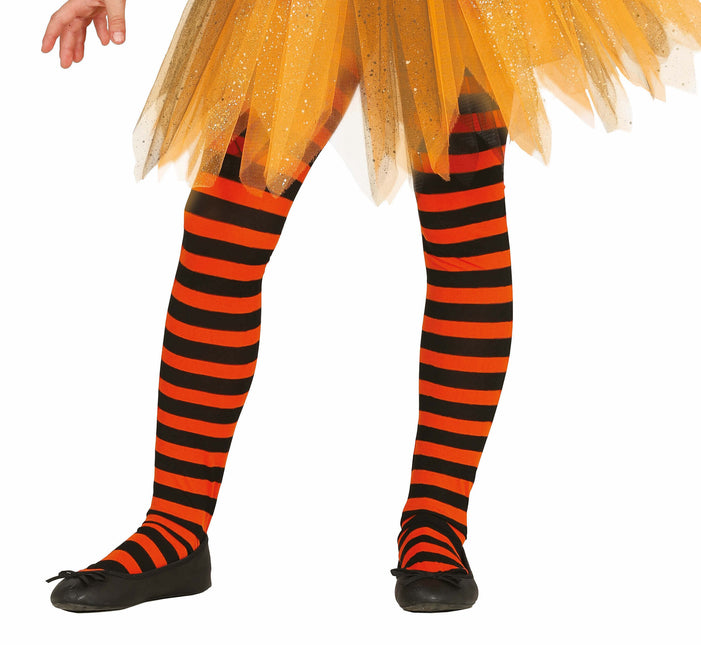 Orangefarbene Legging Gestreiftes Kind