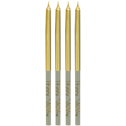 Happy Birthday Kerzen Golden Dawn 12,5 cm 16 Stk.