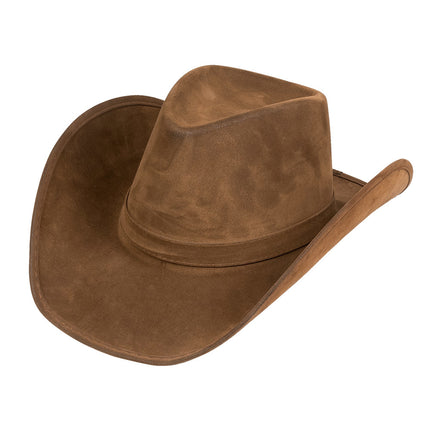 Cowboyhut Kunstleder Braun 43cm