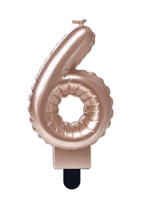 Kerze Folienballon Rose Gold 6 10cm