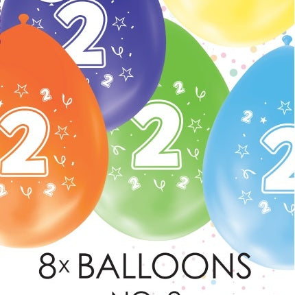 Bunte Ballons 2 Jahre 30cm 8Stück