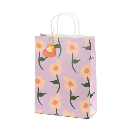 Partytaschen Blumen Rosa 32cm