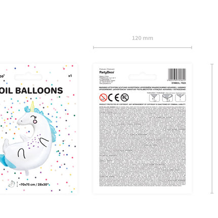 Helium Ballon Einhorn Leer 75cm