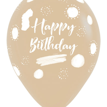 Ballons Happy Birthday Terra Natural Mix 30cm 25pcs
