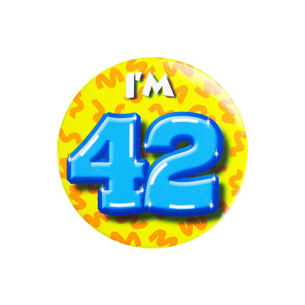 Ich bin 42 Button 42 Jahre 5.5cm