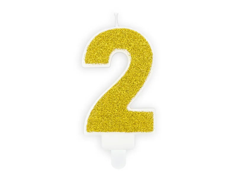 2 Jahre Kerze Glitter
