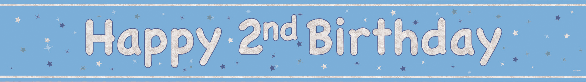 Happy Birthday Banner Hellblau 2 Jahre 2.74m