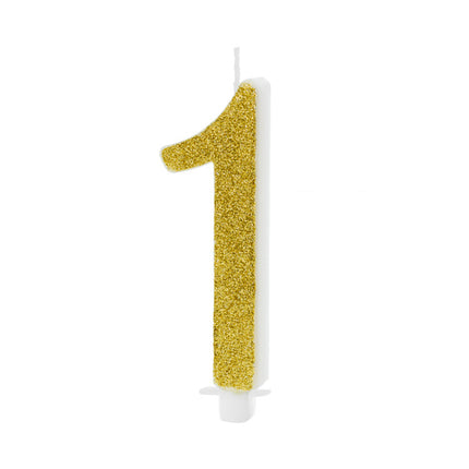 Kerze 1 Jahr Gold 10cm