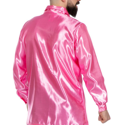Disco Bluse Rüschen Rosa