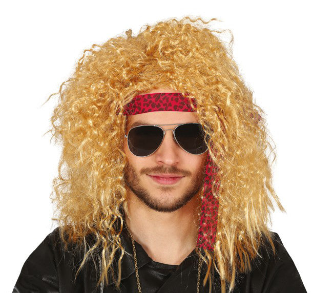 Rockperücke Blonde Locken