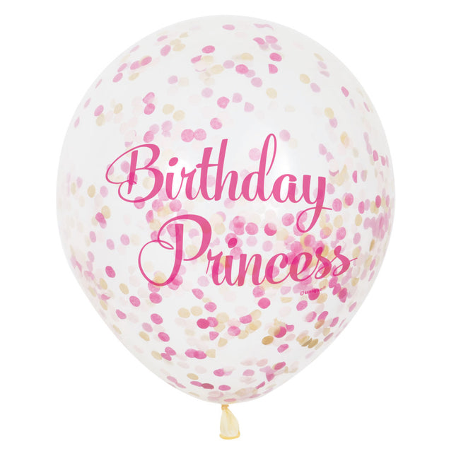 Konfetti Ballons Geburtstag Prinzessin 30cm 6Stk.