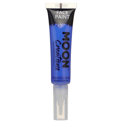 Moon Creations Gesichtsfarbe mit Pinsel Applikator Dunkelblau 15ml