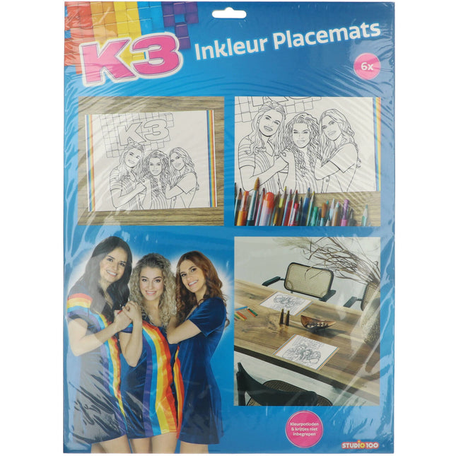 Tischsets Ausmalbilder K3 6St.