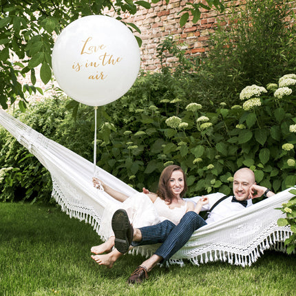 Weißer Ballon Love Is In The Air Gold 90cm
