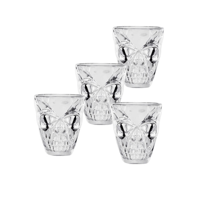 Halloween Schnapsgläser Totenkopf 50ml 4Stk