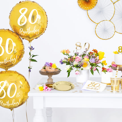 Servietten 80 Jahre Weiß 33cm 20Stück