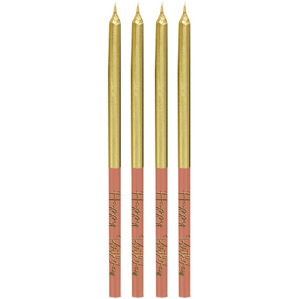 Happy Birthday Kerzen Golden Dusk 12,5 cm 16 Stück