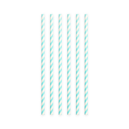 Papierstrohhalme Baby Blau Gestreift 19,7cm 20Stk