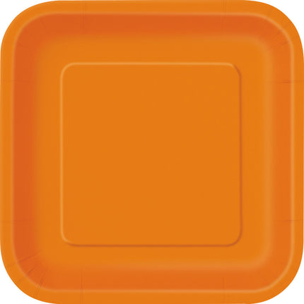 Teller Quadratisch Orange 23cm 14Stk.